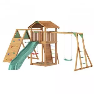 Городок Jungle Cottage+Climb Module X'tra+Рукоход с качелей