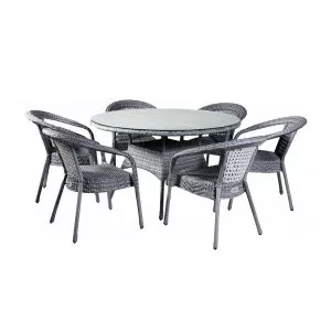 Комплект DECO 6 с круглым столом серый