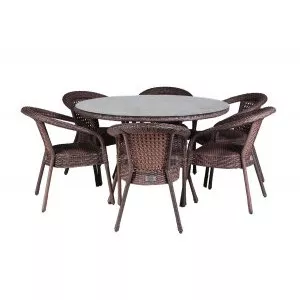 Комплект DECO 6 с круглым столом коричневый