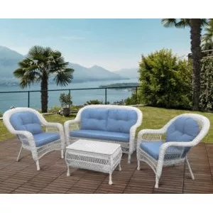 Комплект мебели из искусственного ротанга LV520 White/Blue