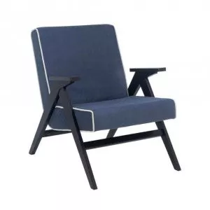 Кресло для отдыха Вест, венге, Verona Denim Blue кант Verona Light Grey