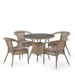 Комплект плетеной мебели Лион-1B T220CT/Y32-W56 Light brown Афина
