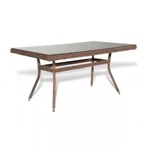Обеденный стол из искусственного ротанга Латте 160 Brown