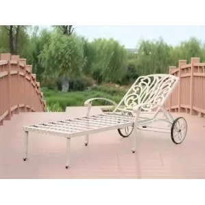 Шезлонг Fiorino белый из литого алюминия
