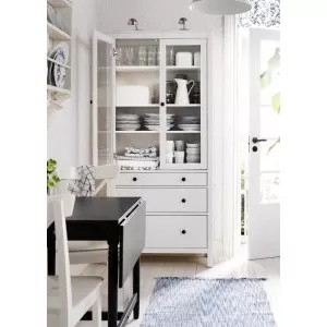 Шкаф-витрина с 3 ящиками Hemnes Хемнэс Икеа