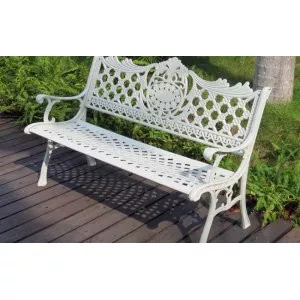 Скамья из литого алюминия Rio White