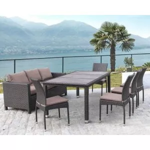 Комплект плетеной мебели T347/S65A/Y380A-W53 Brown Афина