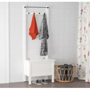 Скамья с ящиком-штанга и 4 крючка Hemnes Хемнэс Икеа