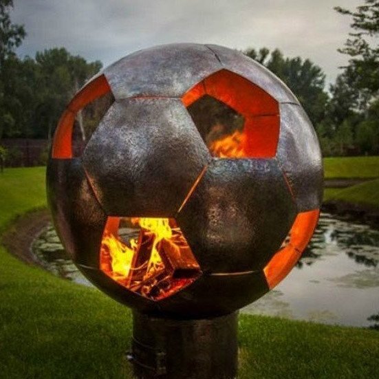 Сфера для огня Футбольный мяч INOX веер для раздува огня пикничок