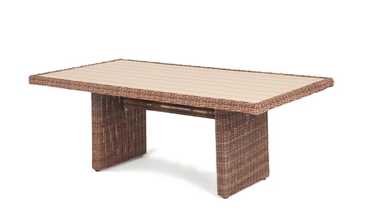 Плетеный обеденный стол Бергамо Brown модуль угловой с подушками лунго brown
