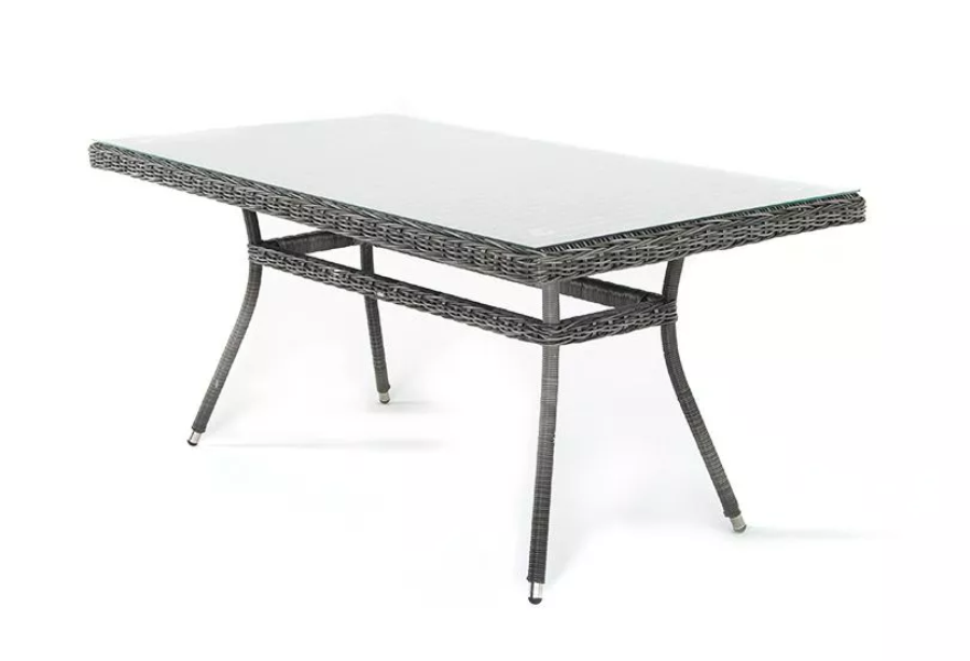 Обеденный стол из искусственного ротанга Латте 160 grey стул tintin bluvel 14 grey каркас