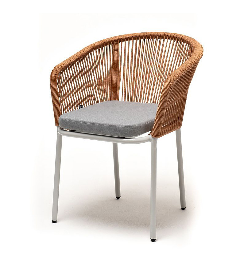 Плетеный стул из роупа Марсель оранжевый нитки вощеные 150d 16 0 8 мм 50 ± 2 м светло оранжевый 5