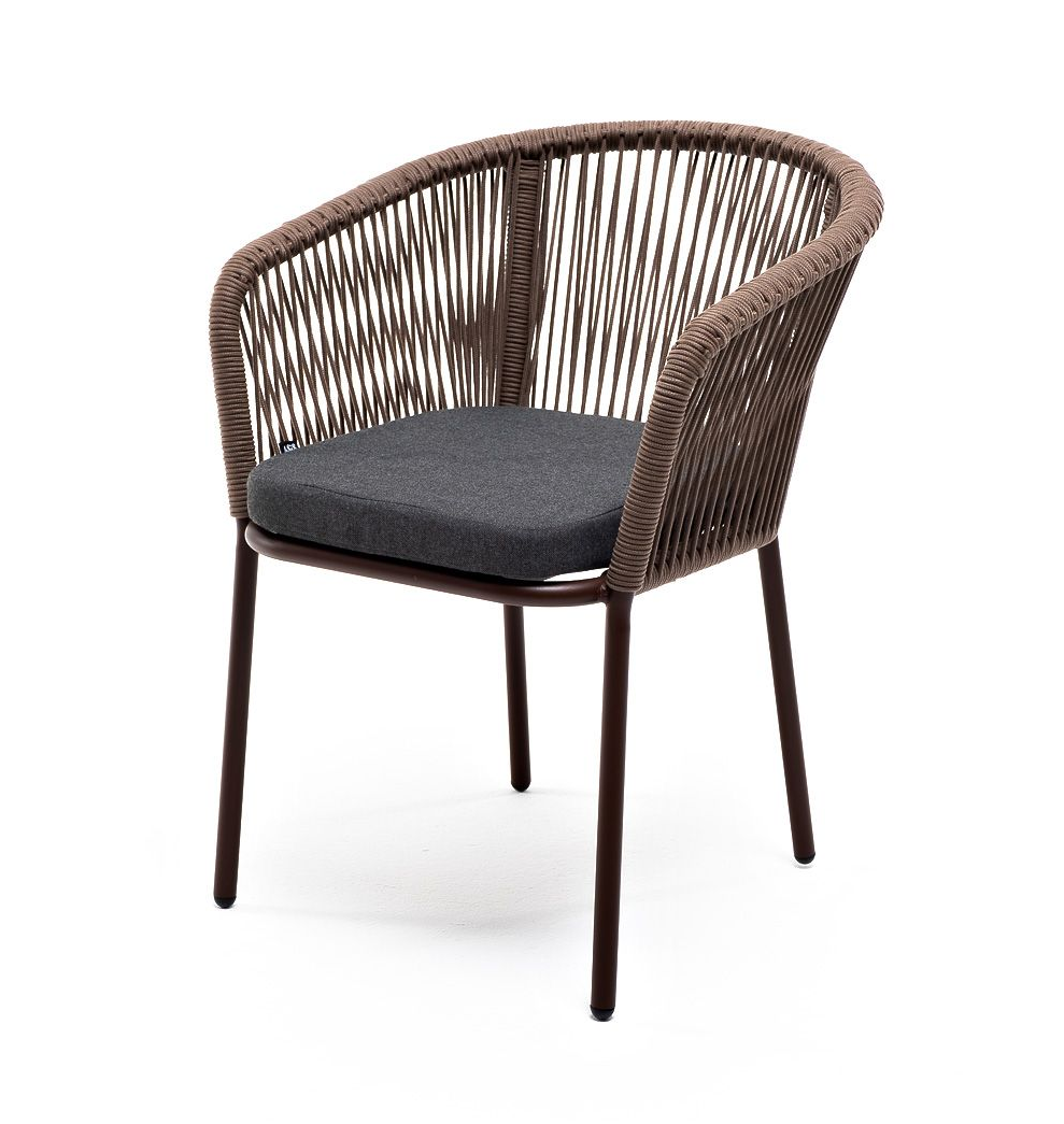 Плетеный стул из роупа Марсель коричневый плетеный стул из роупа милан темно серый