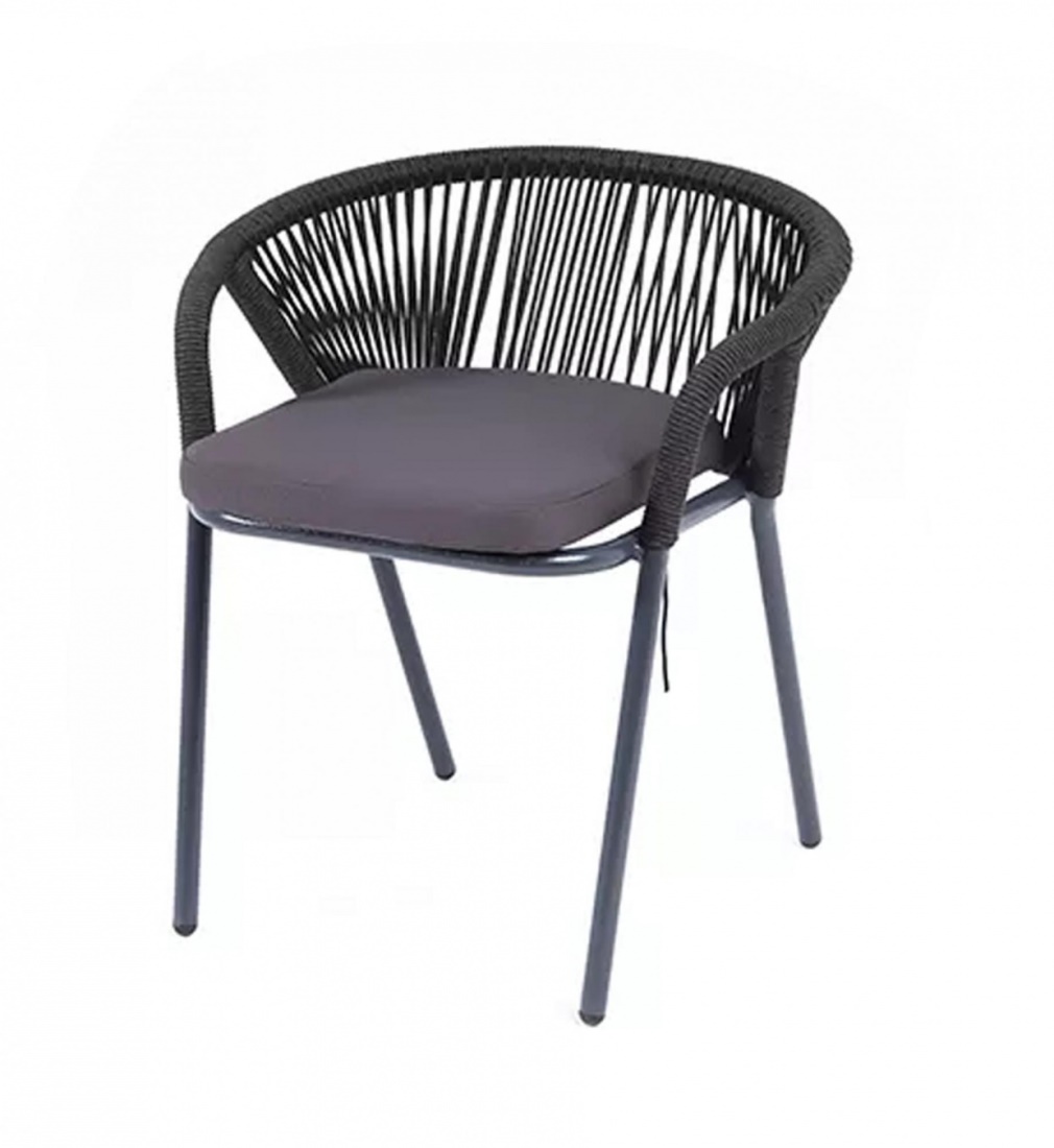 Плетеный стул из роупа Женева кресло мадрид из роупа темно серый