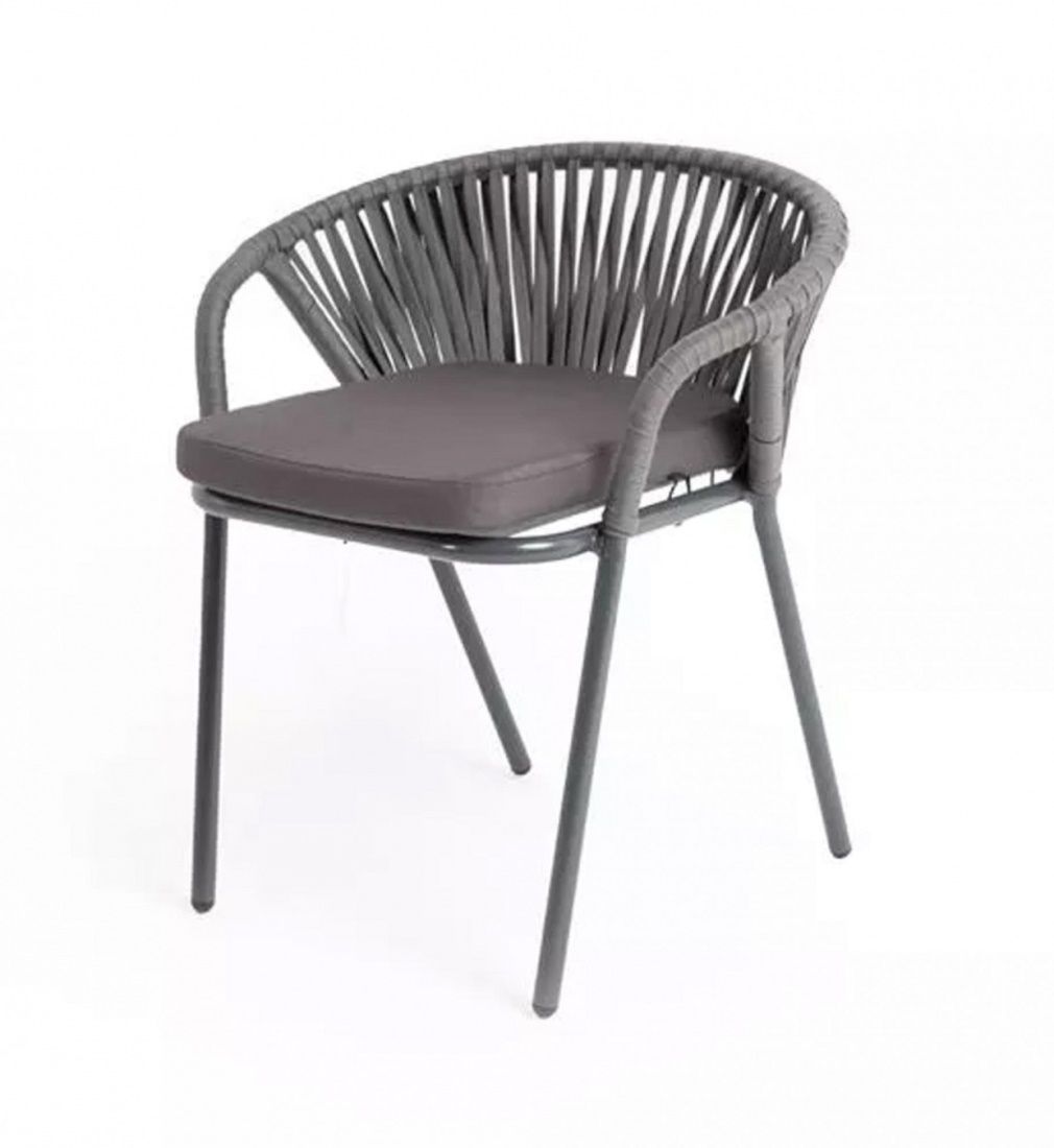 Плетеный стул из роупа Женева Gray плетеный стул из роупа милан темно серый