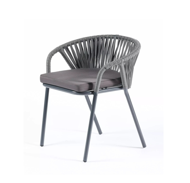  Плетеный стул из роупа Женева Gray