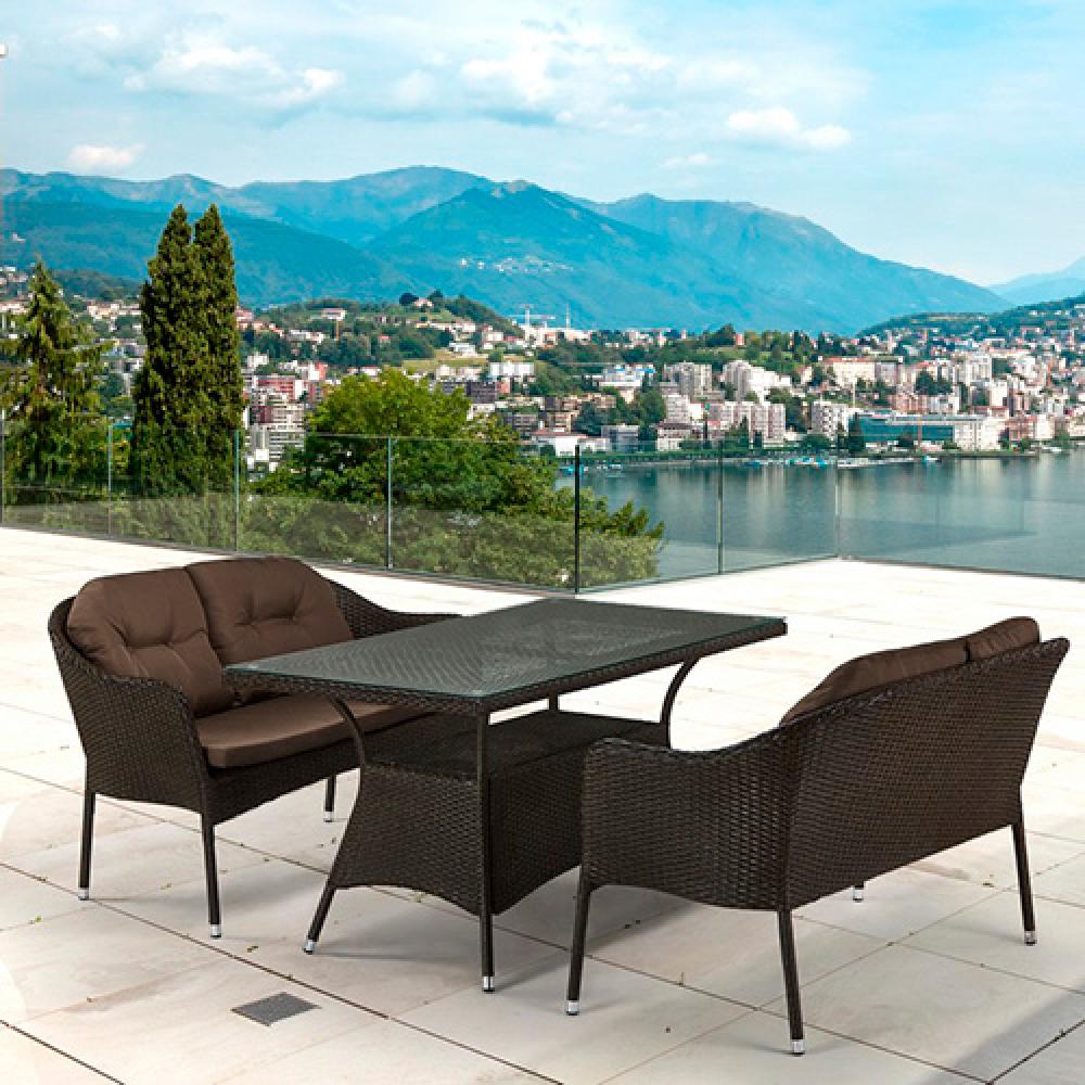 Комплект плетеной мебели T198AS54A-W53 Brown Афина комплект rattan grand lovers medium brown 3 предмета