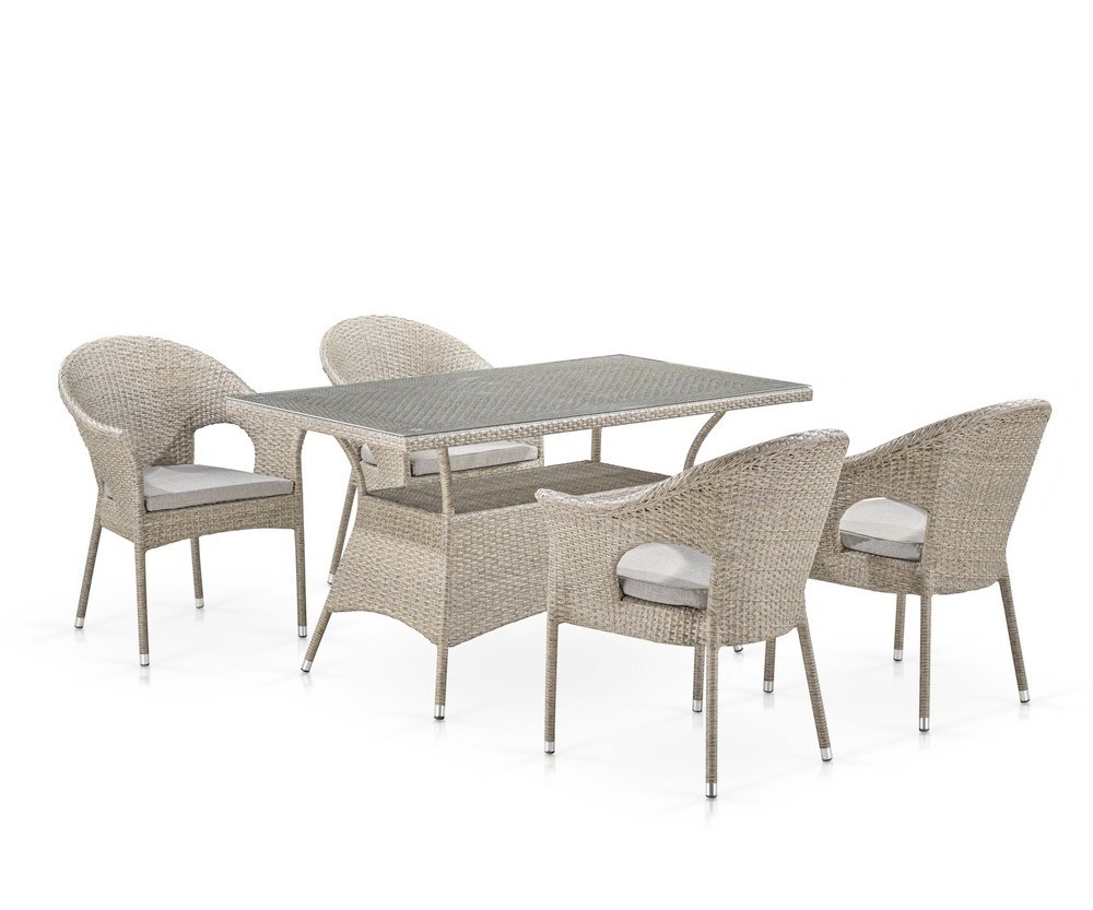 Комплект плетеной мебели T198C/Y79C-W85 Latte Афина обеденный комплект из ротанга isabella