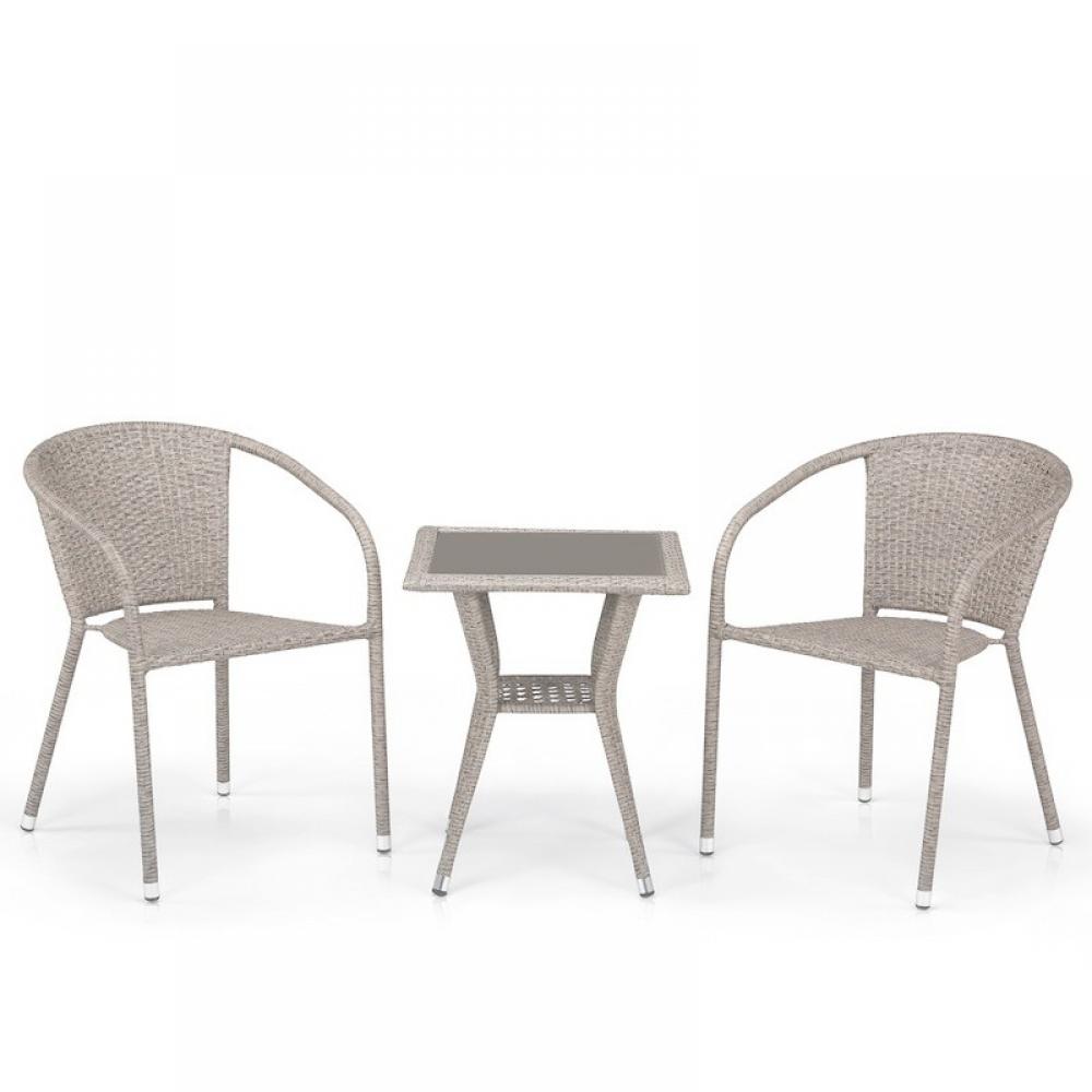 Комплект плетеной мебели T25C/Y137C-W85 Latte (2+1) белый набор мебели из литого алюминия charlie 2