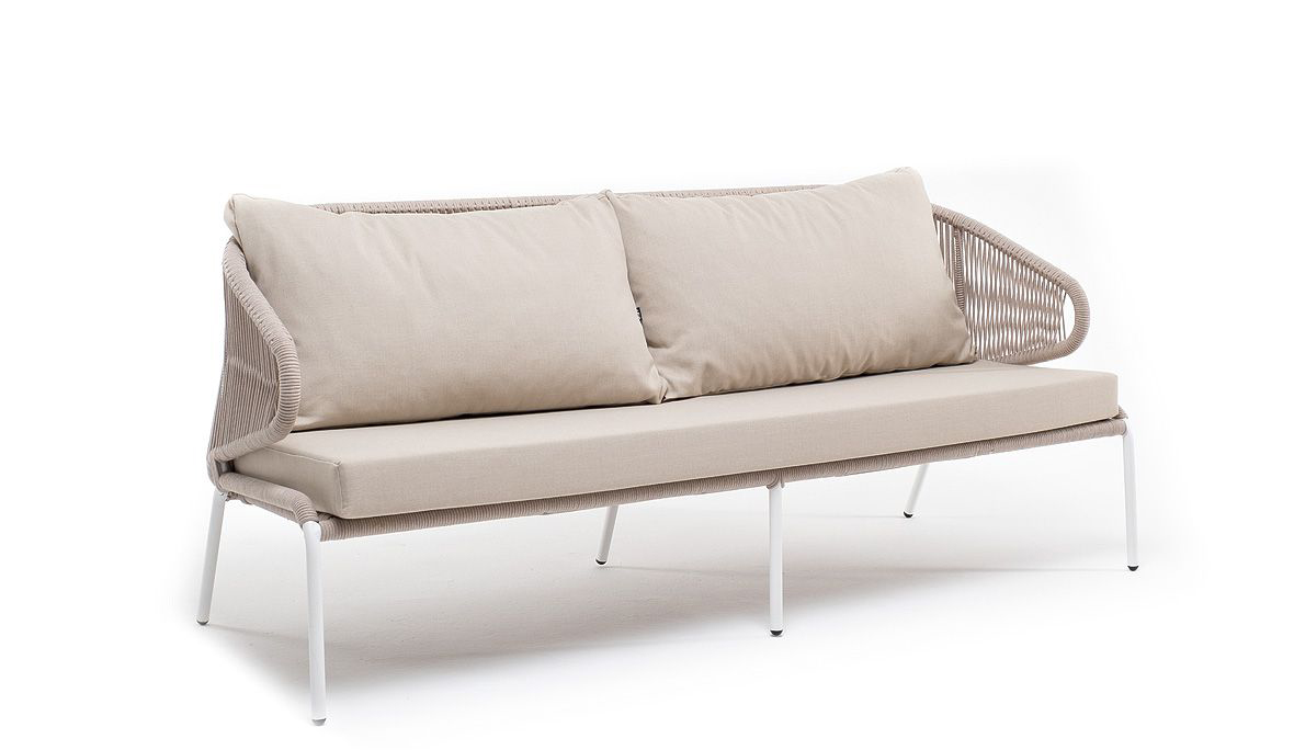 Трехместный диван из роупа Милан бежевый