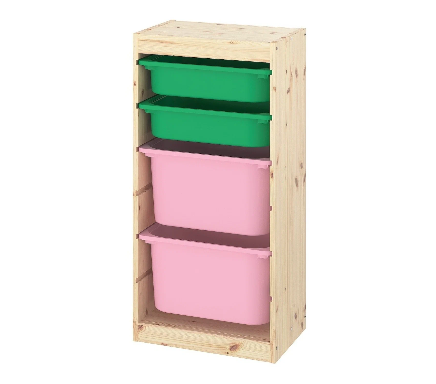 Ящик для хранения с контейнерами TROFAST 2М/2Б белый/зеленый Икеа вакуумный пакет для хранения вещей доляна 70×110 см с рисунком
