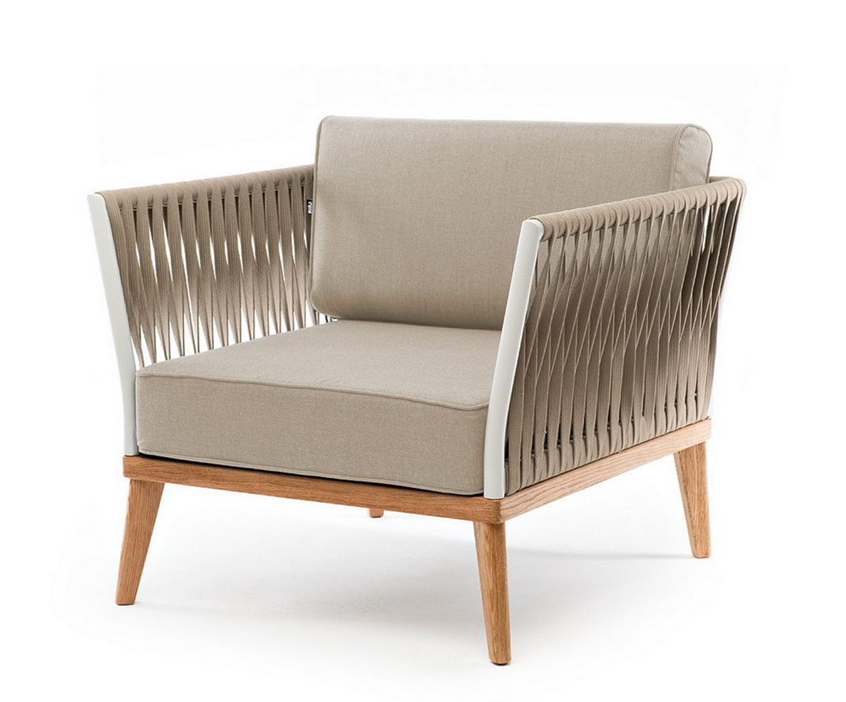 Плетеное кресло Касабланка из роупа серо-коричневое, бежевый диван кровать тахта рио микровельвет бежевый экокожа коричневый