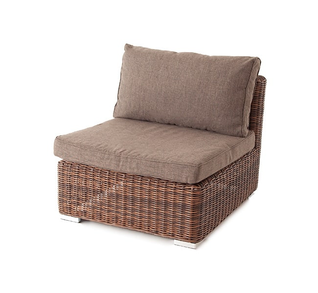 Модуль прямой с подушками Лунго коричневый барный стул из роупа марсель серо коричневый